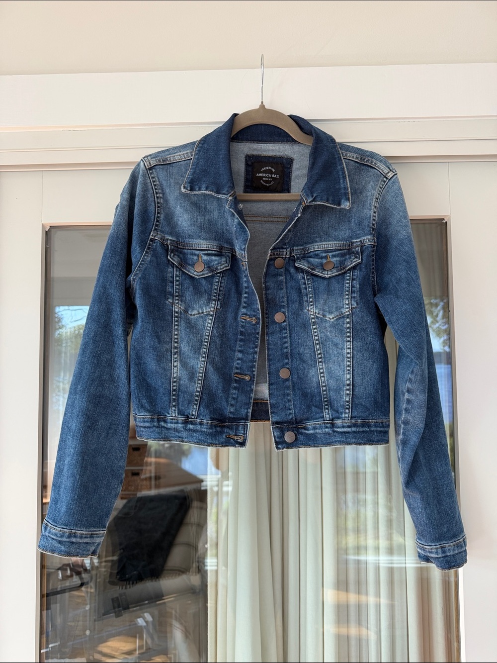 American Bazi Medium Blue Denim Jacket - Classic Faded Wash